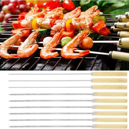 20PCS Skewers for Barbecue BBQ Brazing Fork Needle Stainless Steel Reusable Meat Sticks Fruit Chocolate Fountain Kitchen Tools