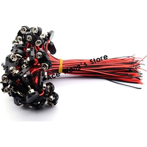 Free shipping!!! 200pcs 9V Battery Snap Connector clip Lead Wires holder