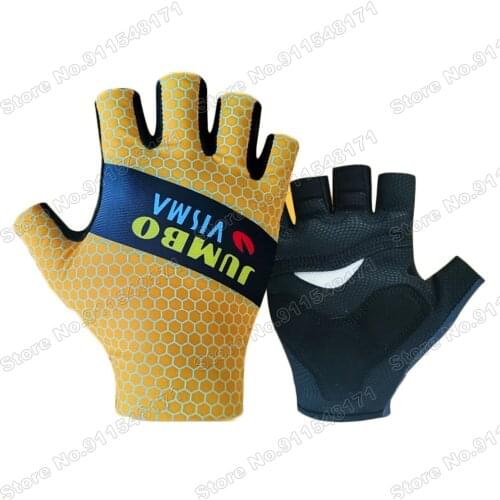2021 Cycling Gloves Jumbo Visma Team Men Summer Bicycle Gel Half Finger Gloves One Pair Size M-XL Guante Ciclismo Gant cyclisme