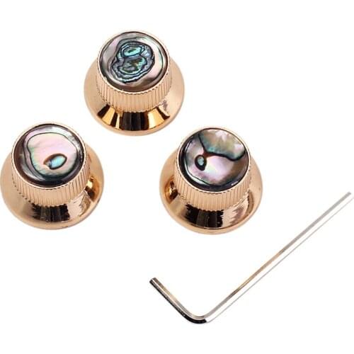 Guitar Knobs Abalone Top Speed Control Knobs 6Mm Shaft Pots Volumn Tone Knob Set Of 3Pcs