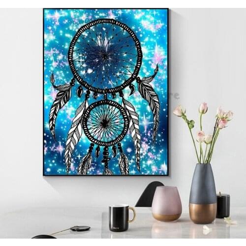 Diy Diamond Painting Fantasy Starry Sky, Feathers Handmade Full Square Round 5D Rhinestone Embroidery Mosaic Cross Stitch GG4847