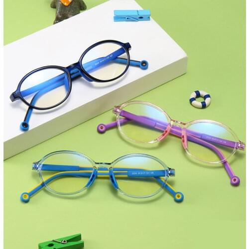 Kids Anti Blue Light Tr90 Optical Frames Student Oval Fashion Computer Glasses 50174
