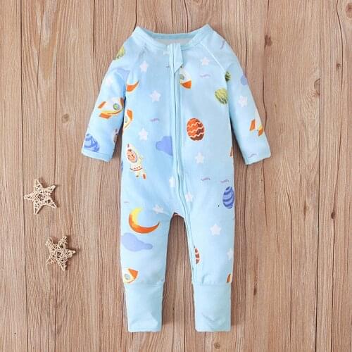 Spring Autumn Boys Long Sleeve Planet Space One-piece Romper Romper Kids Jumpsuit Baby Clothes Комплекты Одежды