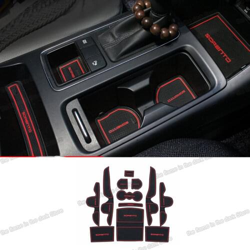 Lsrtw2017 emulsion car cup slot mat door pad for kia sorento prime 2015 2016 2017 2018 2019 2020 um auto accessories