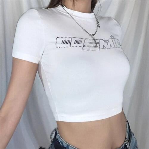 T-shirt clothes vintage tshirt shirt tee letter Print Sexy dropshipping accessory Top Vrouwen Mode Streetwear Club Vrouwelijke