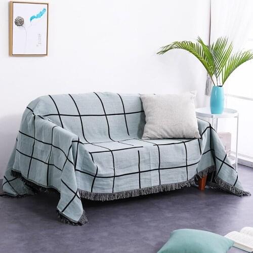 Geometry Sofa Throw Knitted Blanket Dust-proof Hanging Tapestry for Bed Airplane Travel Full Coverage Sofa Cover Soft Rug Decor