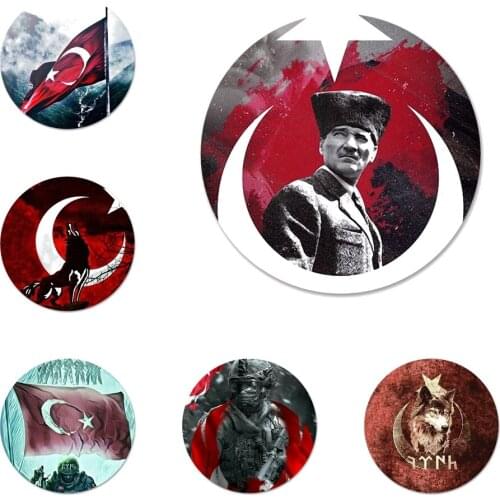 Turkey Flag Soldier Icons Pins Badge Decoration Brooches Metal Badges For Backpack Decoration 58mm
