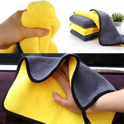Auto Care Wash Tools 800gsm Polishes Paint Cleaner Thick Plush Microfiber Car Cleaning Microfibre Wax Polishing Detailing Towels
