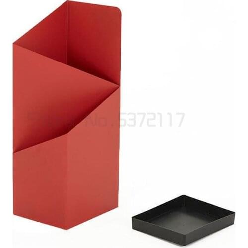 Nordic stainless steel umbrella frame, slotted household bucket, iron art homestay, multifunctional storage bucket, metal black