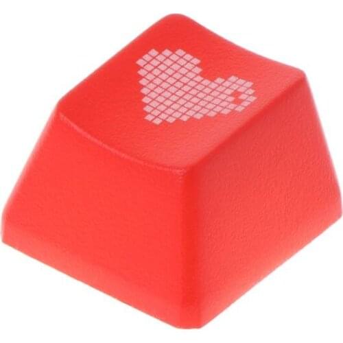 Red Love Heart Pattern Keyboard Keycap Mechanical ENTER/ESC Key Cap Hat for PC Computer Notebook Use Supplies N2UB