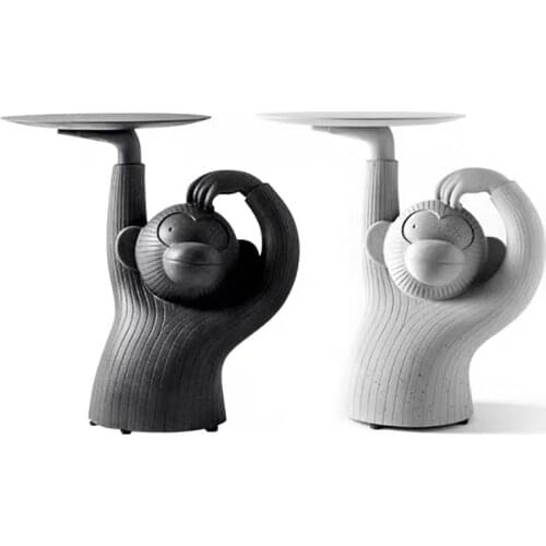 Creative Designers Resin Imitation Cement Monkey Shaped Small Coffee Table Light Luxury Side Table Bay Window