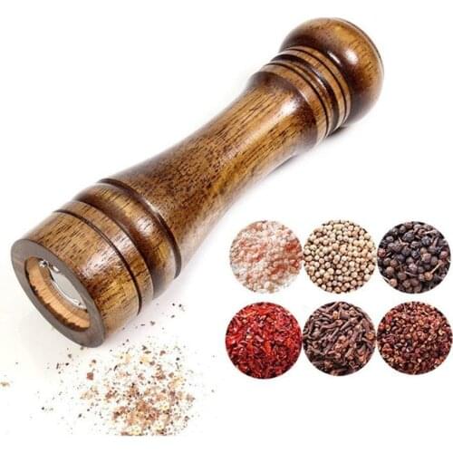 Pepper Spice Mill Grinder Set Wooden Handheld Salt Pepper Kitchen Grinder BBQ Tools Set