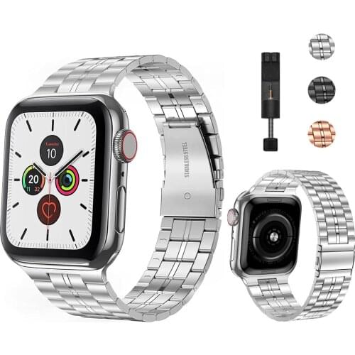 Business Metal Band for Apple Watch Band 44mm 42mm 40mm 38mm Stainless Steel Strap for iWatch SE Series 6/5/4/3/2/1 Bracelet