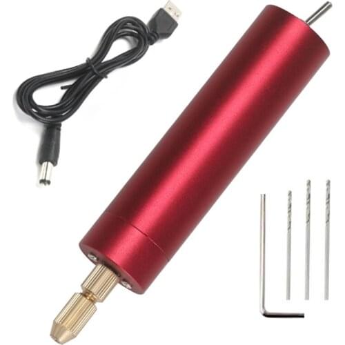 DIY Micro Electric Aluminum Portable Handheld Drill Set Twist Drill Bits Rotary Tools Kit Resin Casting Jewelry Making