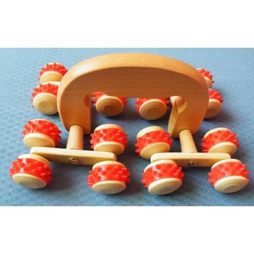 The new wooden ten six-wheel lunar rover multi-function body massager to belly leg thin abdominal fat reduction
