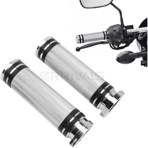 Motorcycle 1"25mm Handle Bar Hand Grips Chrome For Harley VRSC XL XR Dyna Softail Touring Sportster 883 1200 FLHR