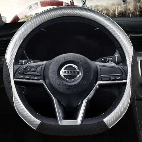 D Shape Steering Wheel Cover PU Leather for Nissan Rogue /Rogue Sport 2016 2017 2018 2019 2020 X-Trail 2017-2020 Car Styling