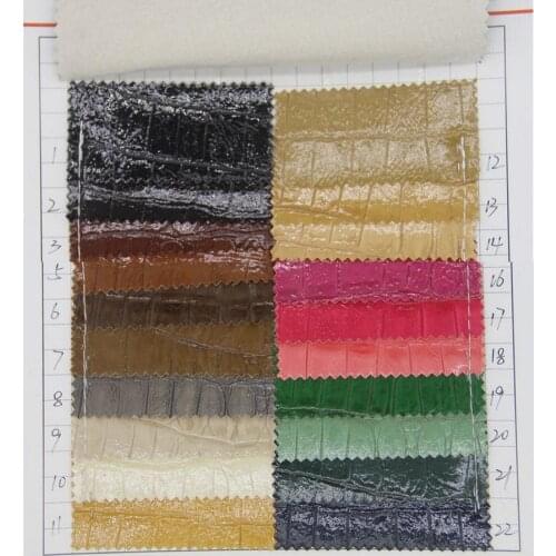 Factory wholesale cheap crocodile grain leather high quality synthetic PVC leather fabric material