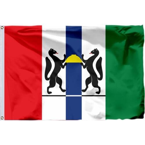 Russia Novosibirsk Oblast Flag 150X90cm (3x5FT) 120g 100D Polyester Double Stitched High Quality Free Shipping