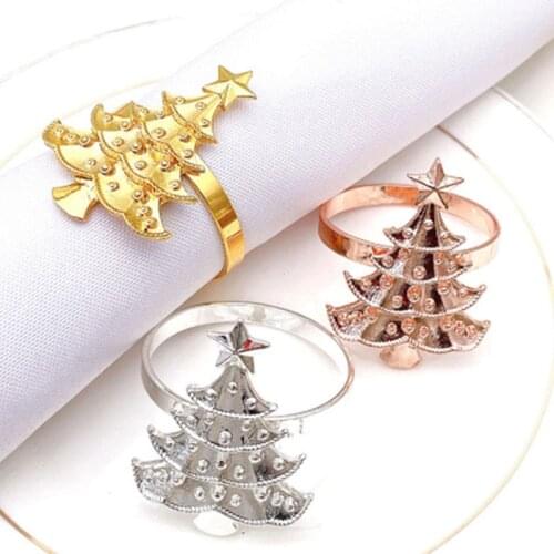 Christmas tree napkin ring hotel sample room set table Christmas napkin buckle