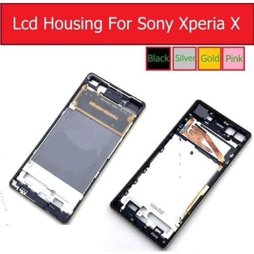 LCD Middle Housing For Sony Xperia X F5121 F5122 Front Screen Frame Bezel Plate Chassis Cover Plus Side Button Repair Parts