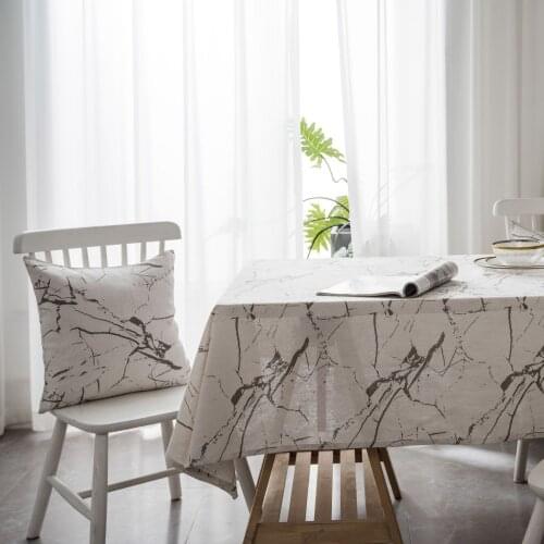 Marble Pattern Modern Simple Tablecloth Cotton and Linen Tablecloth Best Home Decoration