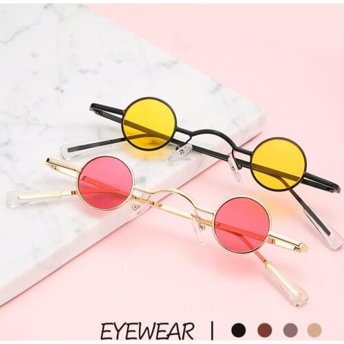 Gothic Steampunk Tiny Round Sunglasses Women Men Brand Design Small Frame Vintage Sun Glasses UV400 Eyeglasses