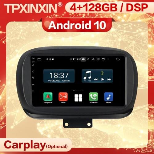 Carplay 2 Din Android Stereo Receiver For Fiat 500X 2016 2017 2018 2019 Auto Video Radio Recorder Audio Screen PLayer Head Unit