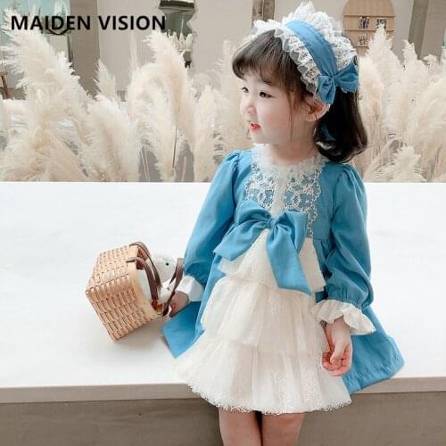 2021Spring Children Dress for Girls Baby Autumn Long Sleeve Wedding Dress Girl Ball Gown Lolita Girl Princess Party Vestidos