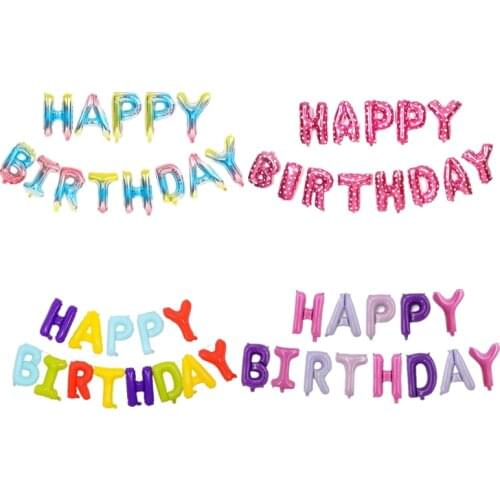 16inch Happy Birthday Balloon Pink Heart Air Letters Foil Balloons Kids Toy Wedding Party Birthday Helium Globos Party Baloon