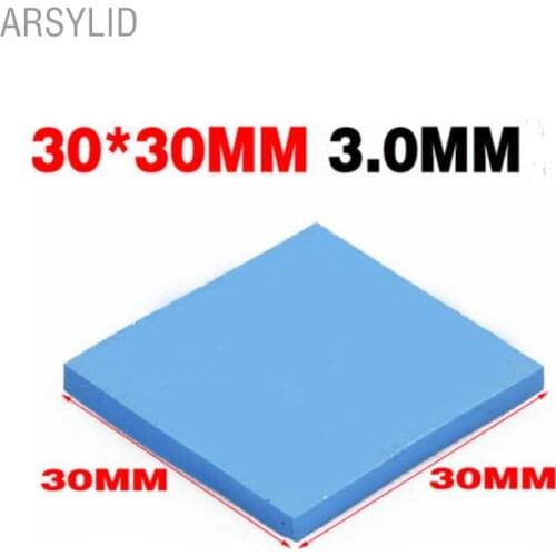 ARSYLID High quality 30*30*3.0mm Thermal conductivity 3.6W GPU CPU Heatsink Cooling Conductive Silicone Pad Thermal Pad