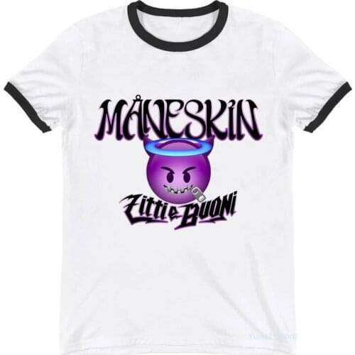 Funny Tshirt WomenS Clothing MANESKIN Zitti E Buoni Cartoon Print T-Shirt Femme T Shirt Female Summer Tops Dropshipping