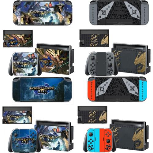 Game Skin Protector Sticker Cover Stand Dock Charger Protective Film for Monster Hunter RISE Nintendo Switch Console NS Joy-con