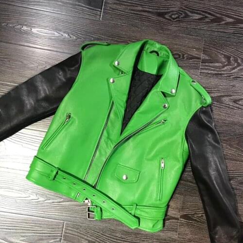 Ladies genuine leather sheepskin women real lambskin jacket