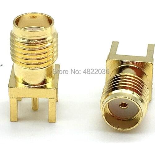 10Pcs SMA Female Jack Solder Nut Edge PCB Clip Straight Mount Gold Plated RF Connector Receptacle Solder