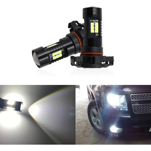 2PCs PSX24W 2504 12276 PG20-7 White 6000K Car Light Bulbs 3030-SMD Projector Led Driving Fog Lamp Bulb Car-Styling