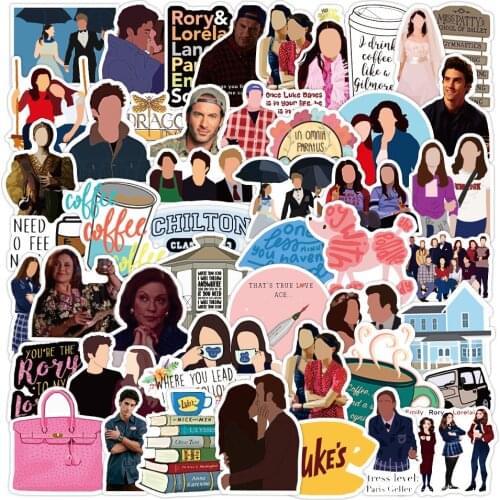 50pcs Gilmore Girls Graffiti Stickers Rory Lorelai Emily DIY Waterproof Anime Laptop Bicycle Guitar Skateboard Decoration Decals