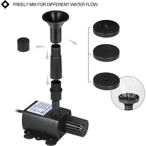 9V 1.5W/2W/3W Water Pump Solar Panel Solar Powered Fountain Submersible Brushless Water Pumps Kit for Bird Bath Pond Pull Garden