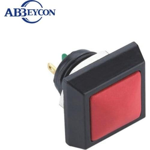 Abbeycon Square Head Button Switch Plastic Momentary Reactable Pin Terminal 12mm 2Amper Red Waterproof Push Button Switch