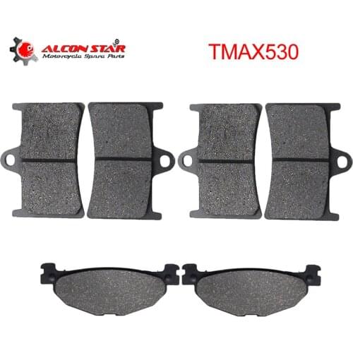 Alconstar- 6 Pieces Semi-Metal Motorcycle Brake Pads Set For Yamaha TMAX530 TMAX 530 2013 Front Disc and Rear Disc Pads Racing