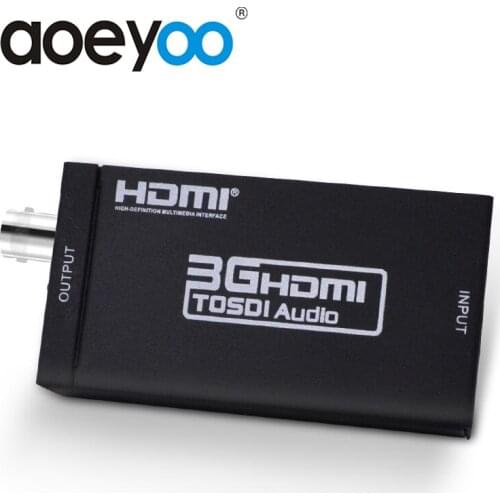 AOEYOO HD Mini HDMI to SDI HDMI 2 SDI Converter Adapter HDMI to 3G /SD/HD-SDI Support 1080P with Power Adapter For PS4/TV