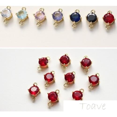 Double Hanging round Zircon All-match DIY Bracelet Necklace Ear Stud Material Accessories