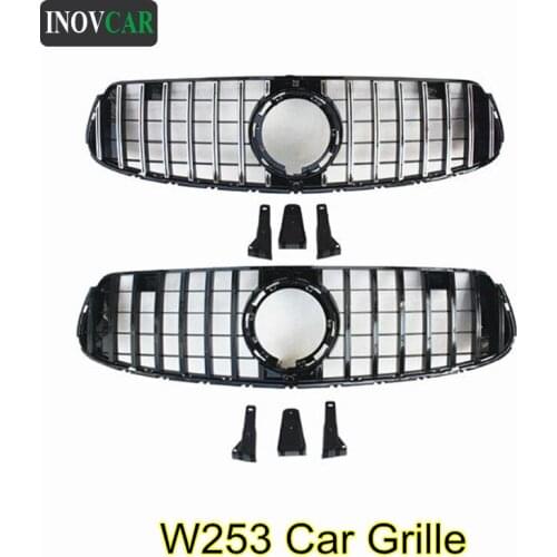 Glossy Black GT Style Car Front Bumper Mesh Grill Grille For B-ENZ GLC W253 ABS Sport Style Kidney Grille 2020