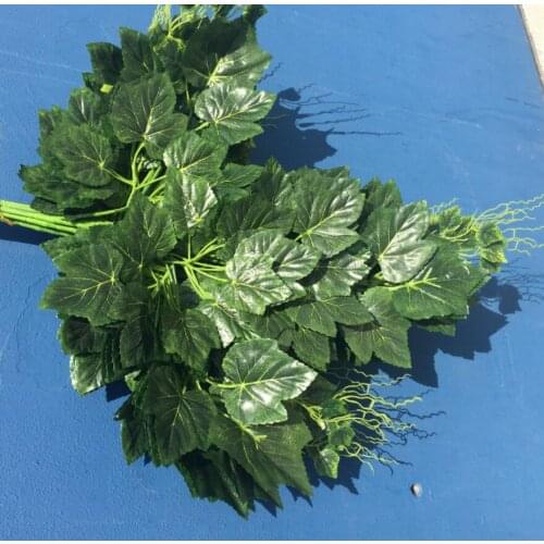 12pcs Artificial Grape Leaf Branch For Plant Wall Background Wedding Home Hotal Office Bar Decorative