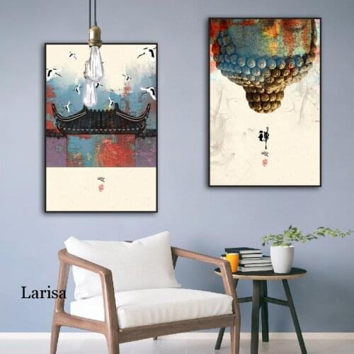 Chinese Style Canvas Painting Buddhism Posters And Prints Wall Pictures For Living Room Modern Home Decor