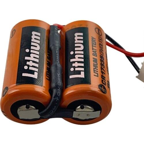 2/CR17335 CR17335 PLC controller water/electricity/gas meter Battery W/Plug CR17335E-R 2/3A 3V Lithium Battery