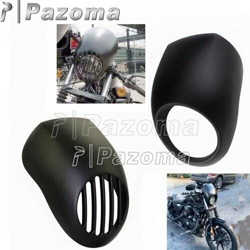 Motorcycle 5.75" Headlight Fairing Prison Front Mask Cowl For Harley Sportster Dyna Street Bob Cafe Racer Chopper XL 883 1200 48