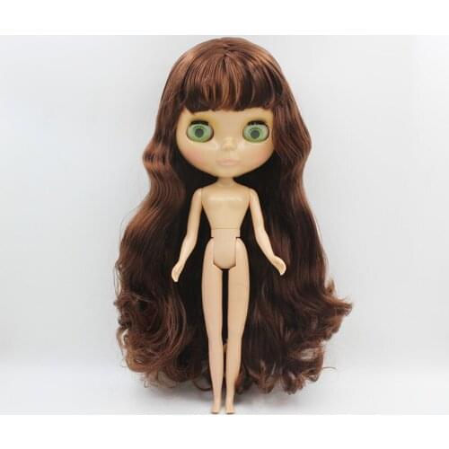 Free Shipping BJD joint RBL-509 DIY Nude Blyth doll birthday gift for girl 4 colour big eye dolls with beautiful Hair cute toy