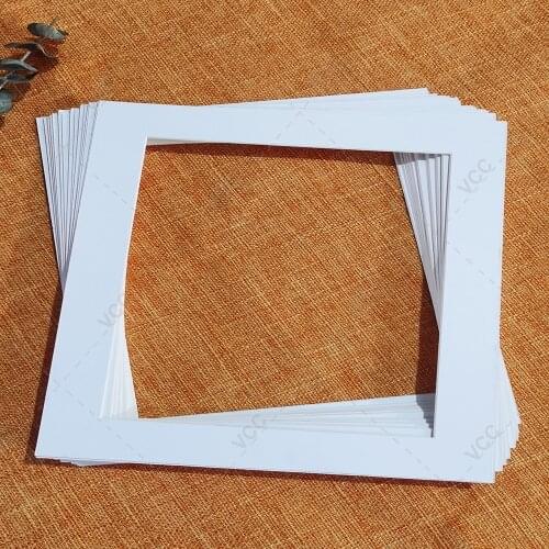 15Pcs Square White Photo Mats Paper Mounts For 6/7/8/10/16 inch A4 A3 Picture Frames Photo Decor Photo Mat Paper Photo Frame