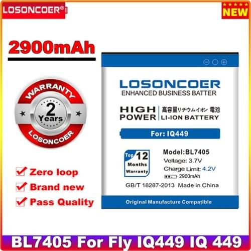LOSONCOER 2900mAh BL7405 Battery For Fly IQ449 Iq449 BL 7405 BL-7405 Replacement Batteries